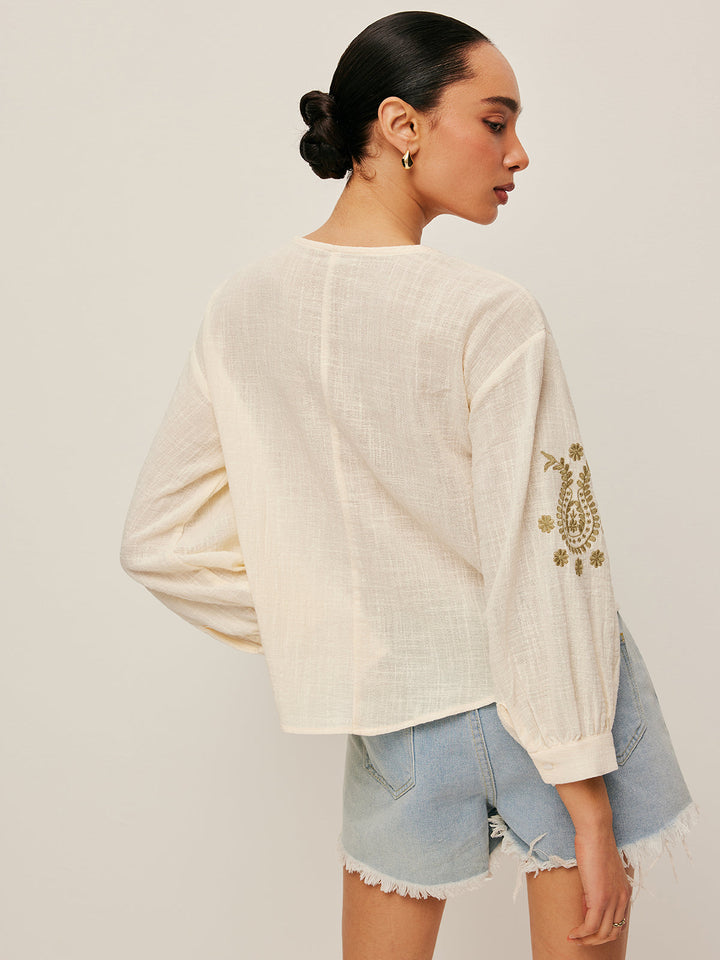 Mirla | Boho Broderad Blus-Eva Jonsson