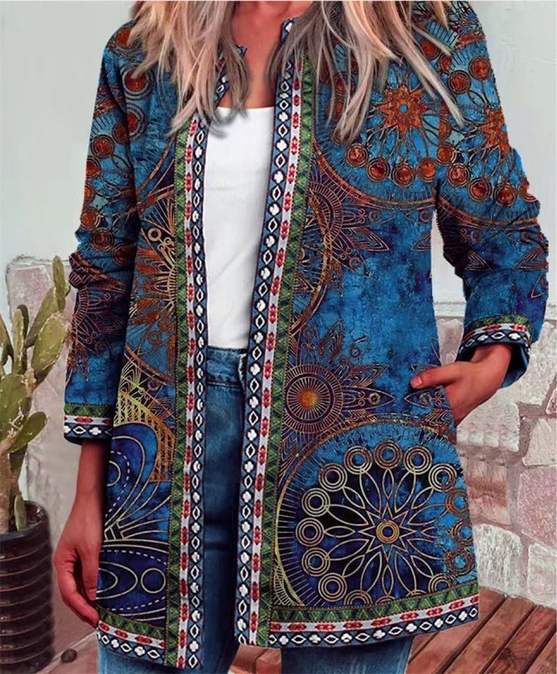 Mirla | Boho-Jacka med Färgglad Mönster-Eva Jonsson