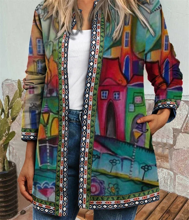Mirla | Boho-Jacka med Färgglad Mönster-Eva Jonsson