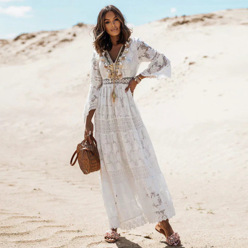Mirla | Boho klänning med långa ärmar-Eva Jonsson