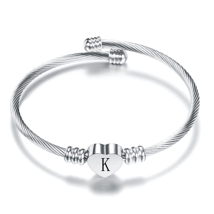 Mirla | Bokstäver Rostfritt Stål Armband-Eva Jonsson