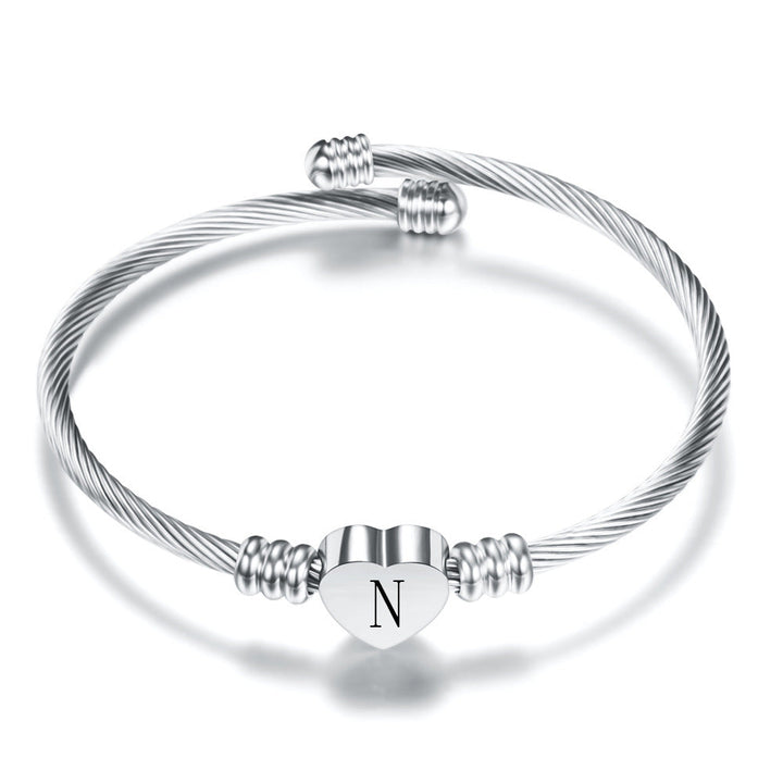 Mirla | Bokstäver Rostfritt Stål Armband-Eva Jonsson