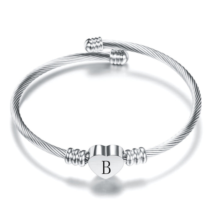 Mirla | Bokstäver Rostfritt Stål Armband-Eva Jonsson