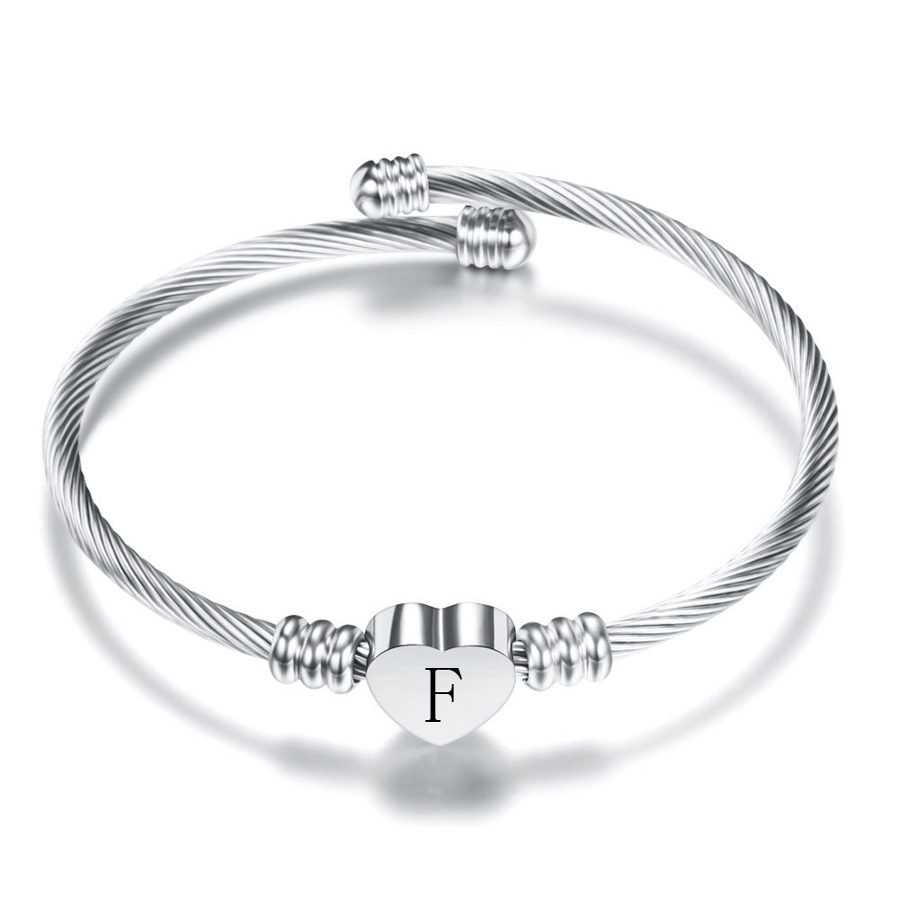 Mirla | Bokstäver Rostfritt Stål Armband-Eva Jonsson
