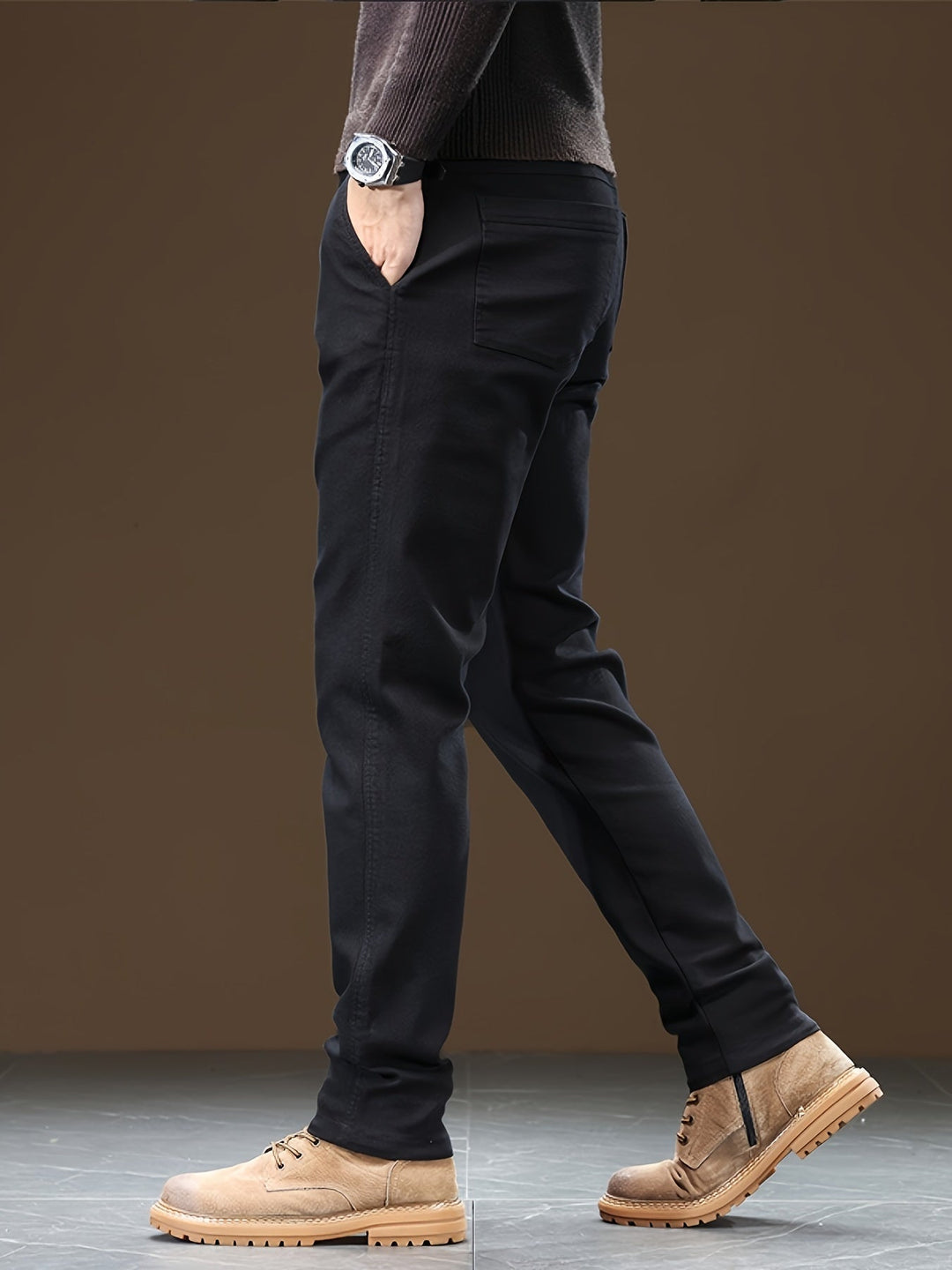Mirla | Bomull Herr Chino Byxor, Reglerande Passform, Stretchigt Tyger-Eva Jonsson