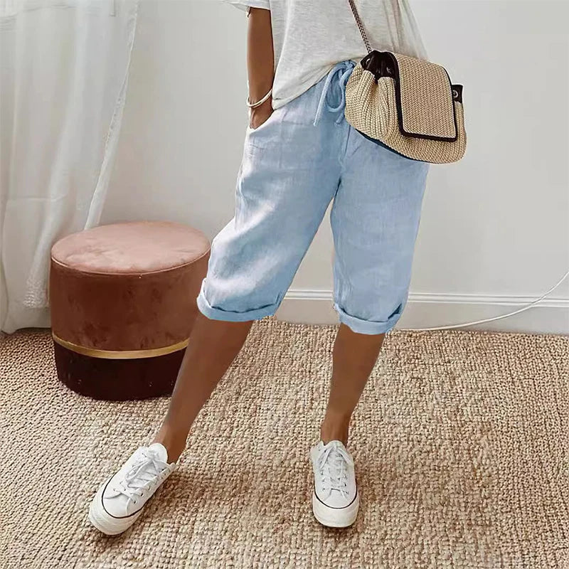 Mirla | Bomull Linne Byxor-Eva Jonsson