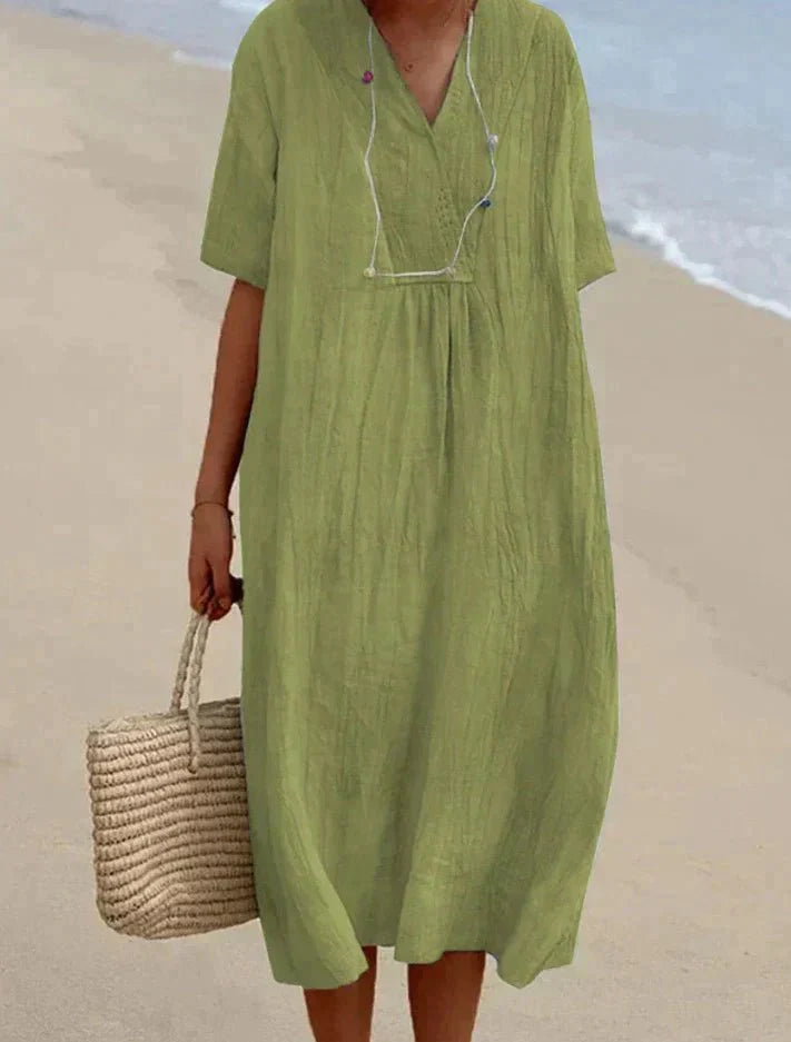 Mirla | Bomulls-linne sommardress-Eva Jonsson