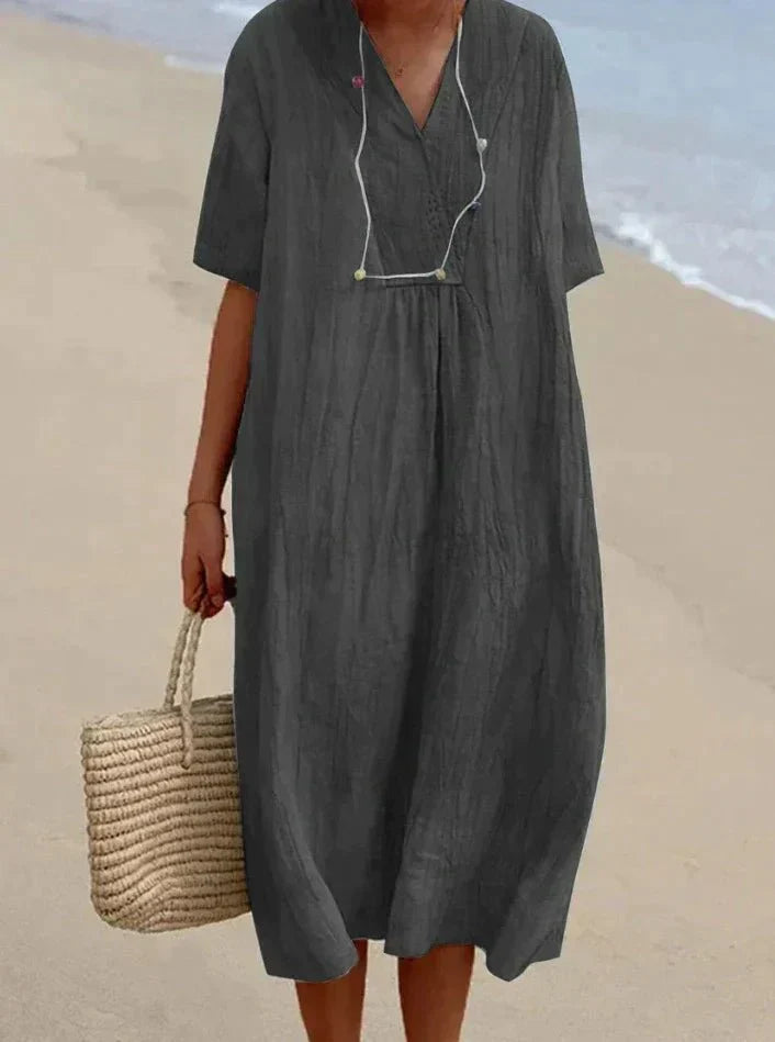 Mirla | Bomulls-linne sommardress-Eva Jonsson