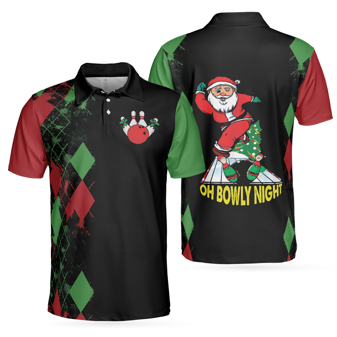 Mirla | Bowly Nattlinne Poloshirt Julmotiv Poloshirt Design Bästa Julklappsidé För Bowlingälskare-Eva Jonsson