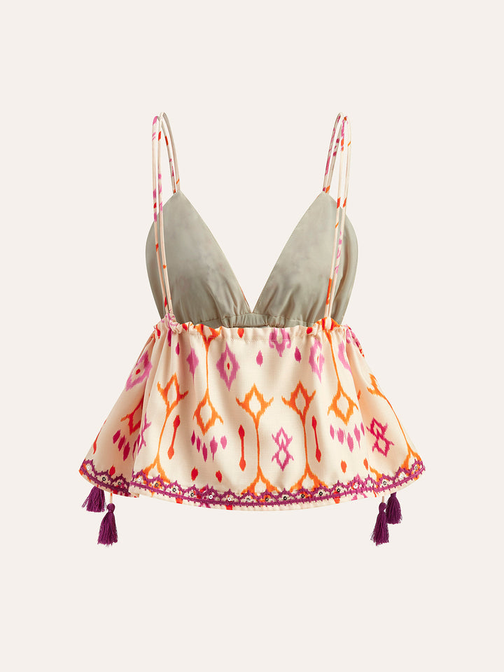 Mirla | Broderad Boho Kvastband Cami Top-Eva Jonsson