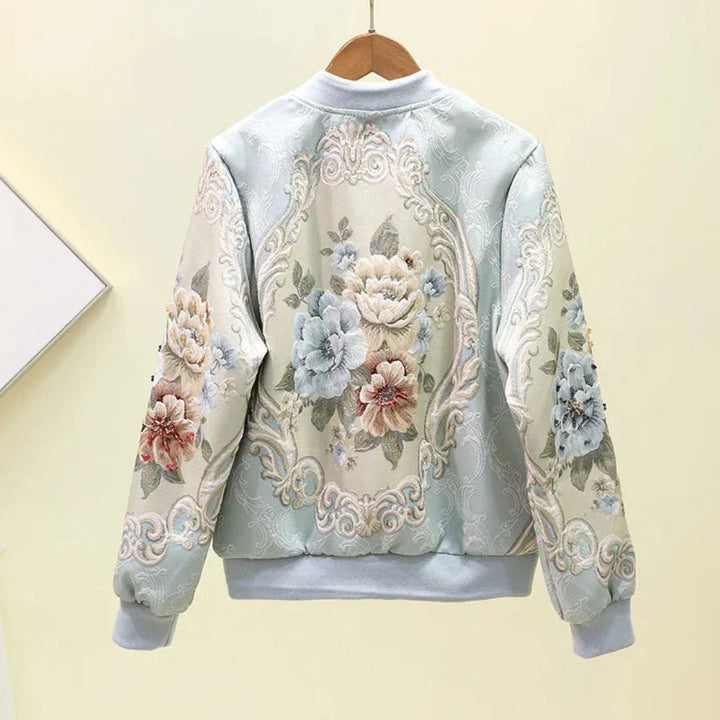 Mirla | Broderade Blommor Bomberjacka-Eva Jonsson