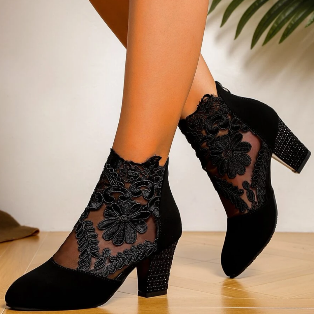 Mirla | Broderade High-Heel-Stövlar - Trendiga Skor-Eva Jonsson