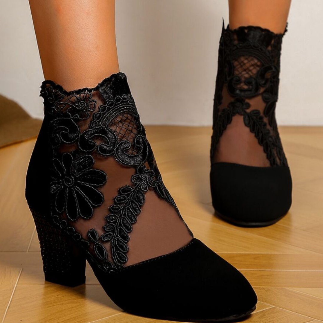 Mirla | Broderade High-Heel-Stövlar - Trendiga Skor-Eva Jonsson