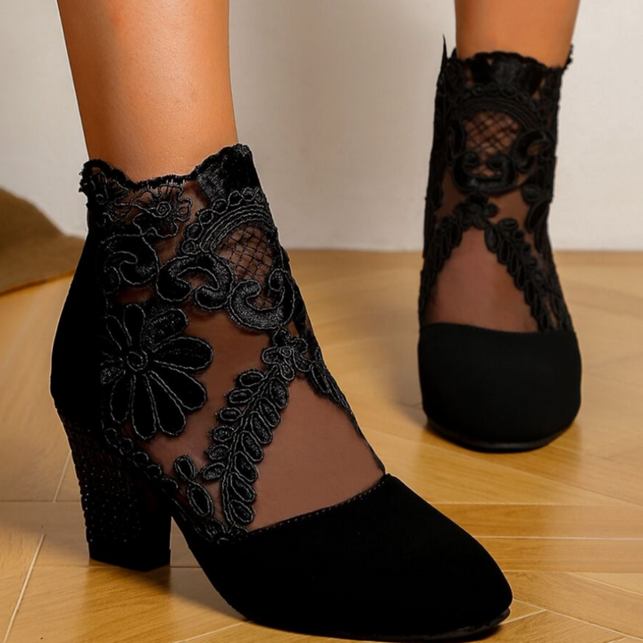 Mirla | Broderade High-Heel-Stövlar - Trendiga Skor-Eva Jonsson