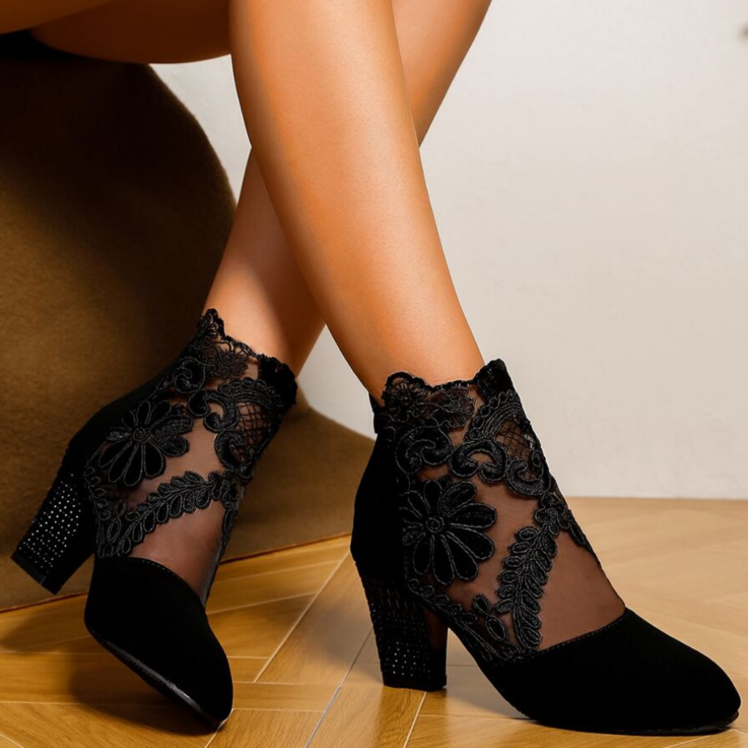 Mirla | Broderade High-Heel-Stövlar - Trendiga Skor-Eva Jonsson