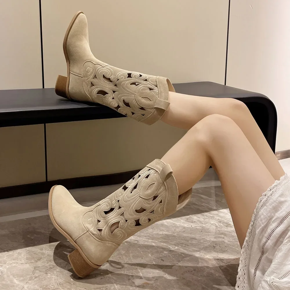 Mirla | Broderade westernstövlar damer med dekorativa utskärningar, cowboystövlar damer-Eva Jonsson