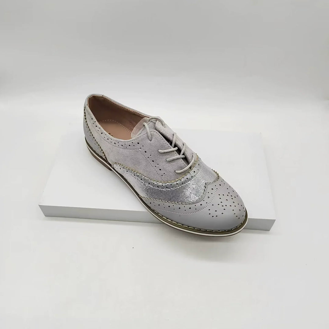Mirla | Brogues skor Äkta läder Klassisk snörning Elegant perforerat mönster-Eva Jonsson
