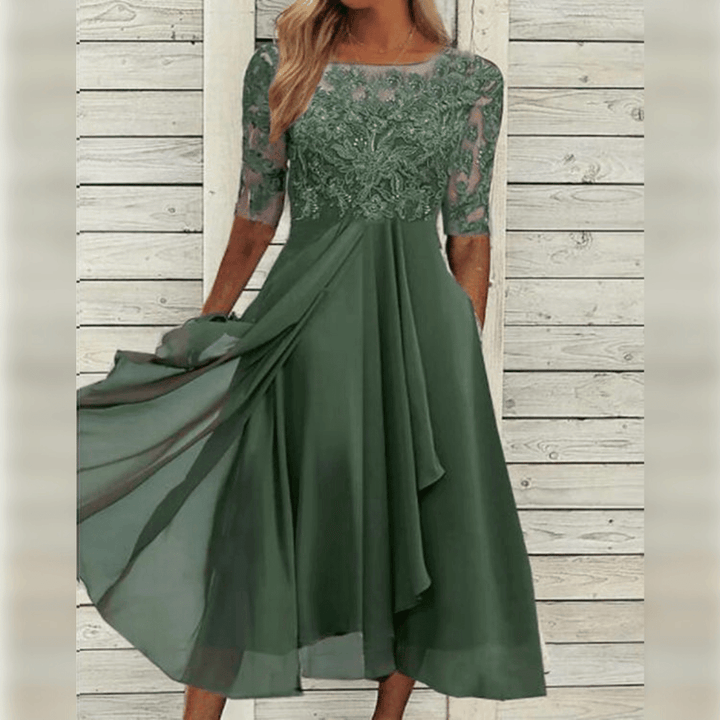 Mirla | Bröllopsgäst Klänning Elegant Midi-Eva Jonsson