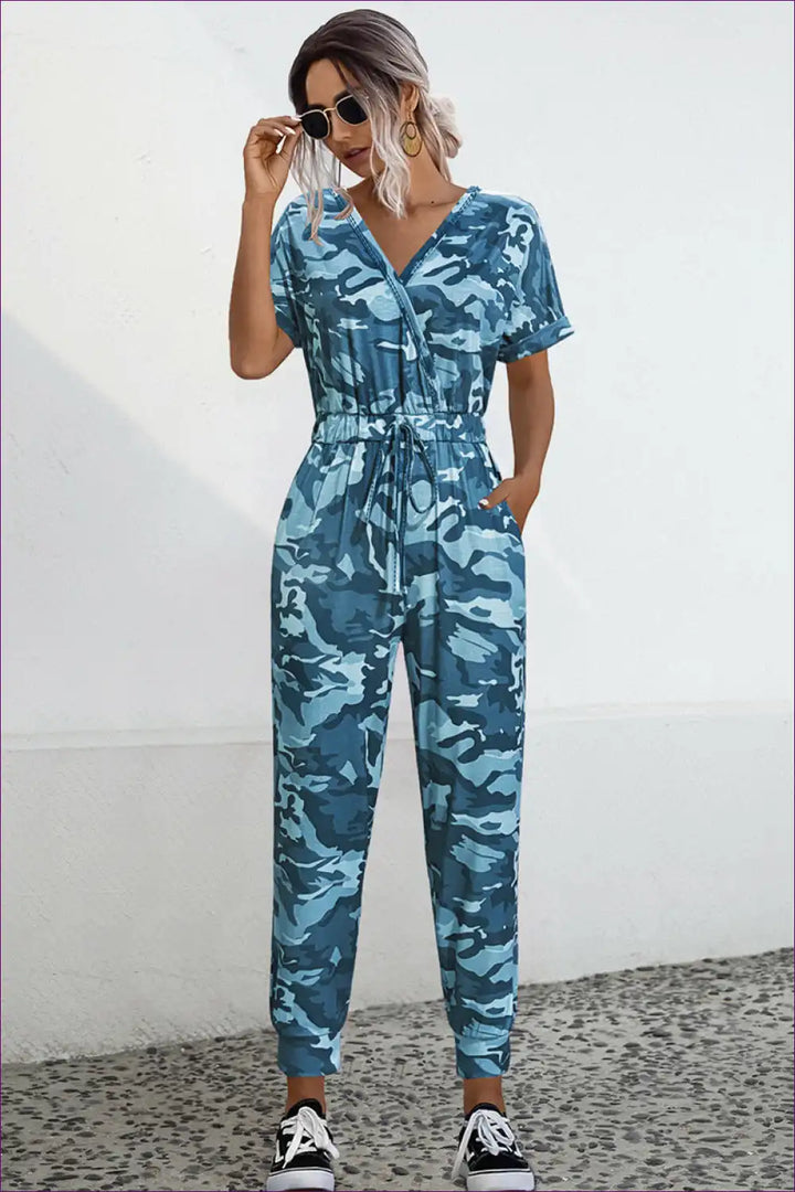 Mirla | Camo V-urtagen Bindesprunganzug - Lättsommarskylning-Eva Jonsson