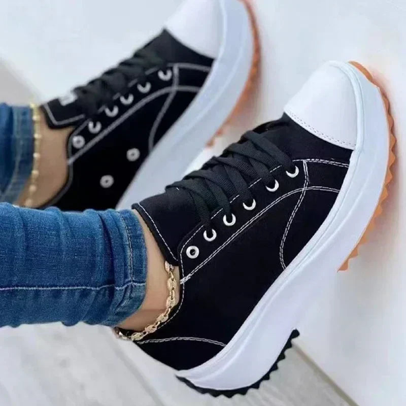 Mirla | Canvas Sneakers Lätta Snörskor-Eva Jonsson