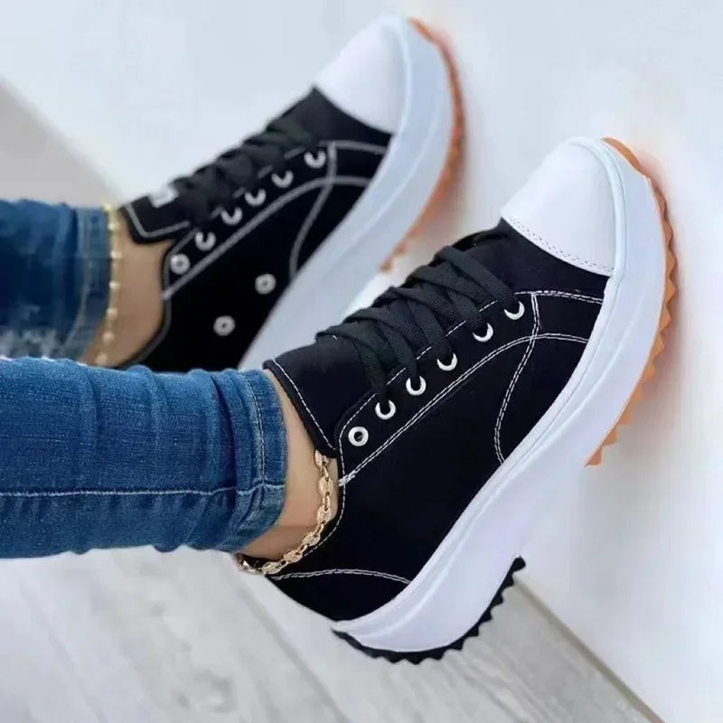 Mirla | Canvas Sneakers Lätta Snörskor-Eva Jonsson