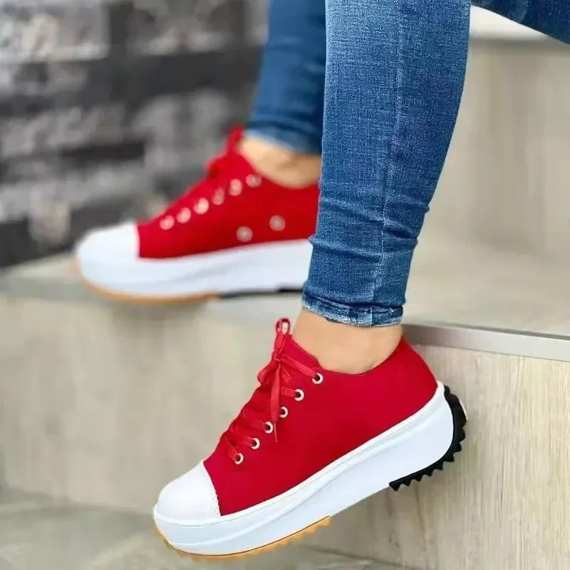 Mirla | Canvas Sneakers Lätta Snörskor-Eva Jonsson