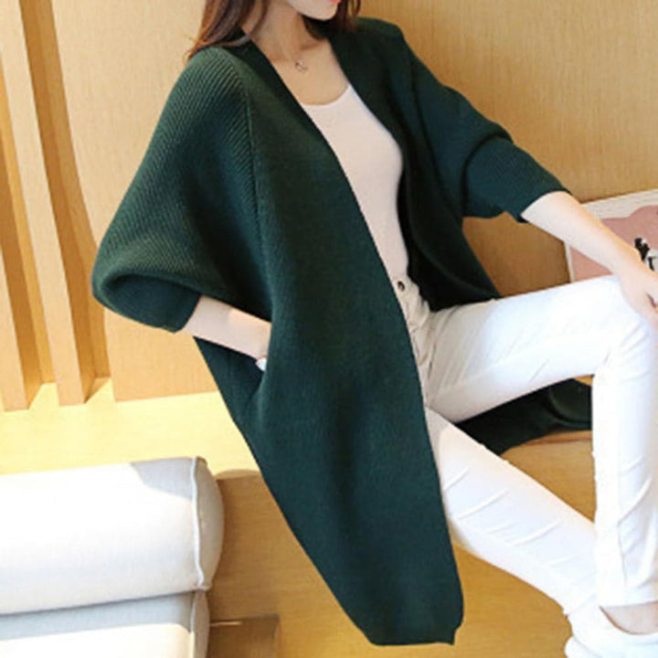 Mirla | Cardigan Lång Stickad Jacka Oversized Passform Öppen Framsida Mjuk och Varm-Eva Jonsson