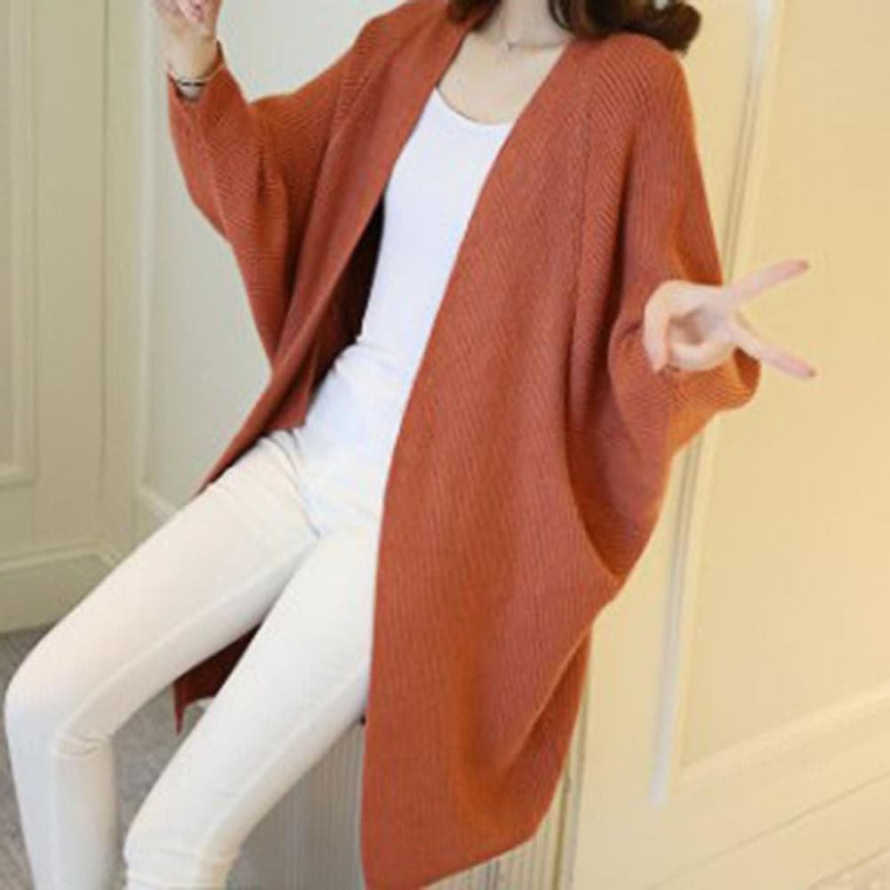 Mirla | Cardigan Lång Stickad Jacka Oversized Passform Öppen Framsida Mjuk och Varm-Eva Jonsson