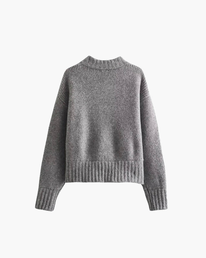 Mirla | Cardigan Vintage Stickjacka med Dragkedja-Eva Jonsson