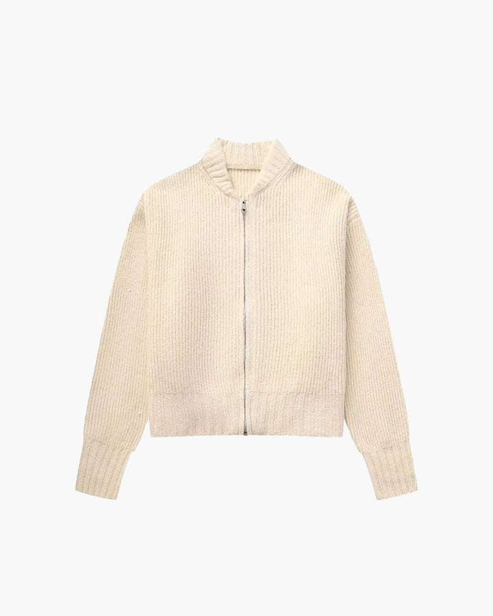 Mirla | Cardigan Vintage Stickjacka med Dragkedja-Eva Jonsson
