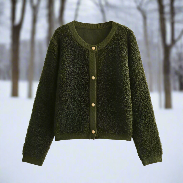 Mirla | Cardigan-jacka Mjuk teddy-textur Öppen framsida Avslappnad passform-Eva Jonsson