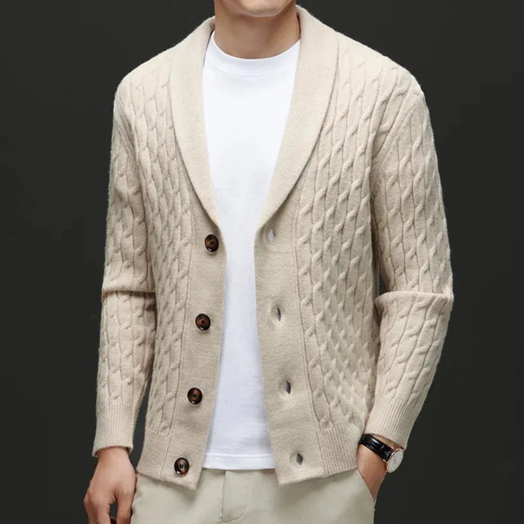 Mirla | Cardigan med Sjalkrag och Knäppning-Eva Jonsson