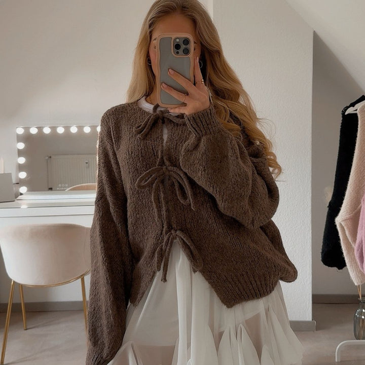 Mirla | Cardigan med rosetter-Eva Jonsson