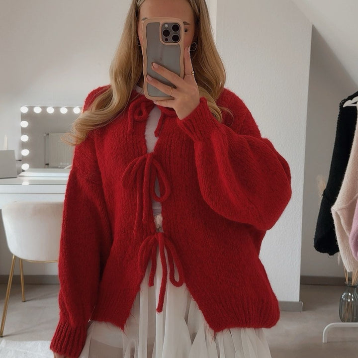 Mirla | Cardigan med rosetter-Eva Jonsson