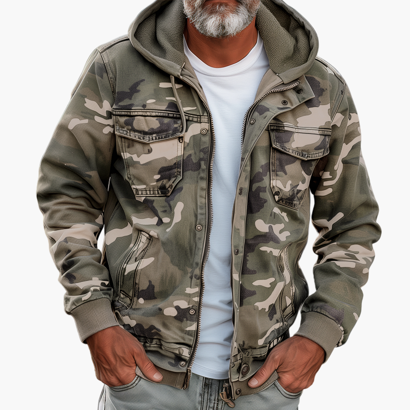 Mirla | Cargo-Jacka I Camouflage-Stil med Huva - Modig Utomhus- och Streetwear-Look-Eva Jonsson
