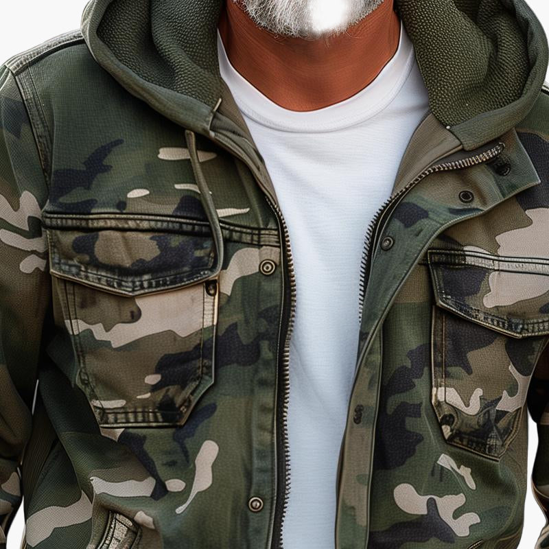 Mirla | Cargo-Jacka I Camouflage-Stil med Huva - Modig Utomhus- och Streetwear-Look-Eva Jonsson