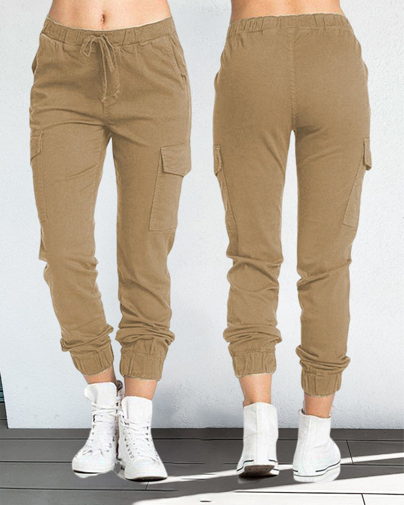 Mirla | Cargo-byxor med gummiband i midjan-Eva Jonsson
