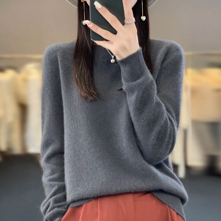 Mirla | Cashmere Tröja Dam Stilfull Rundhals, Mjuk & Bekväm-Eva Jonsson