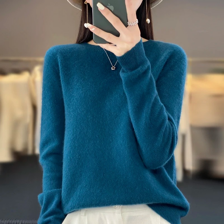 Mirla | Cashmere Tröja Dam Stilfull Rundhals, Mjuk & Bekväm-Eva Jonsson