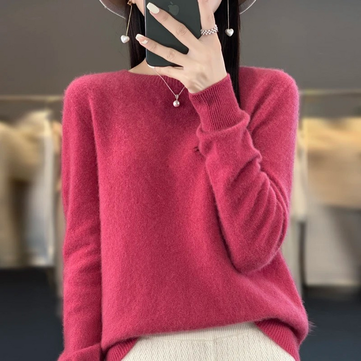Mirla | Cashmere Tröja Dam Stilfull Rundhals, Mjuk & Bekväm-Eva Jonsson