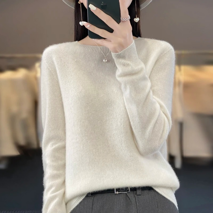 Mirla | Cashmere Tröja Dam Stilfull Rundhals, Mjuk & Bekväm-Eva Jonsson