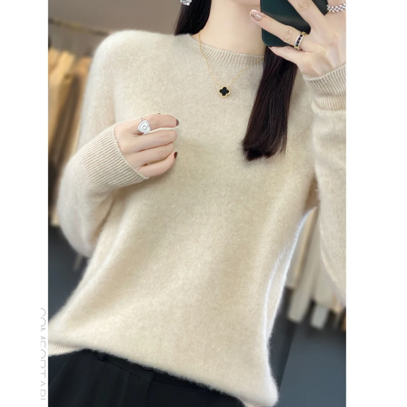 Mirla | Cashmere Tröja Dam Stilfull Rundhals, Mjuk & Bekväm-Eva Jonsson