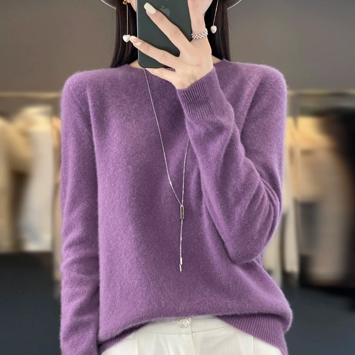 Mirla | Cashmere Tröja Dam Stilfull Rundhals, Mjuk & Bekväm-Eva Jonsson