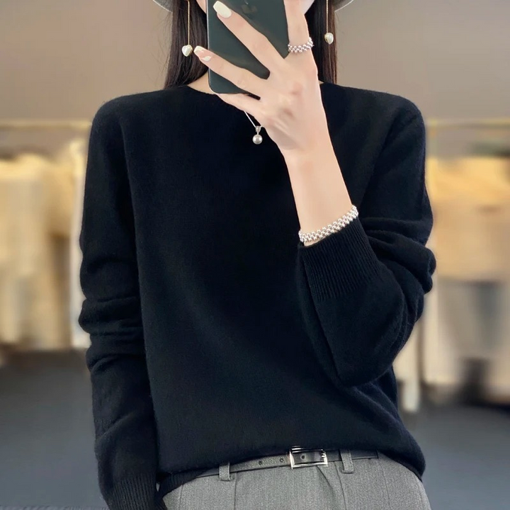 Mirla | Cashmere Tröja Dam Stilfull Rundhals, Mjuk & Bekväm-Eva Jonsson