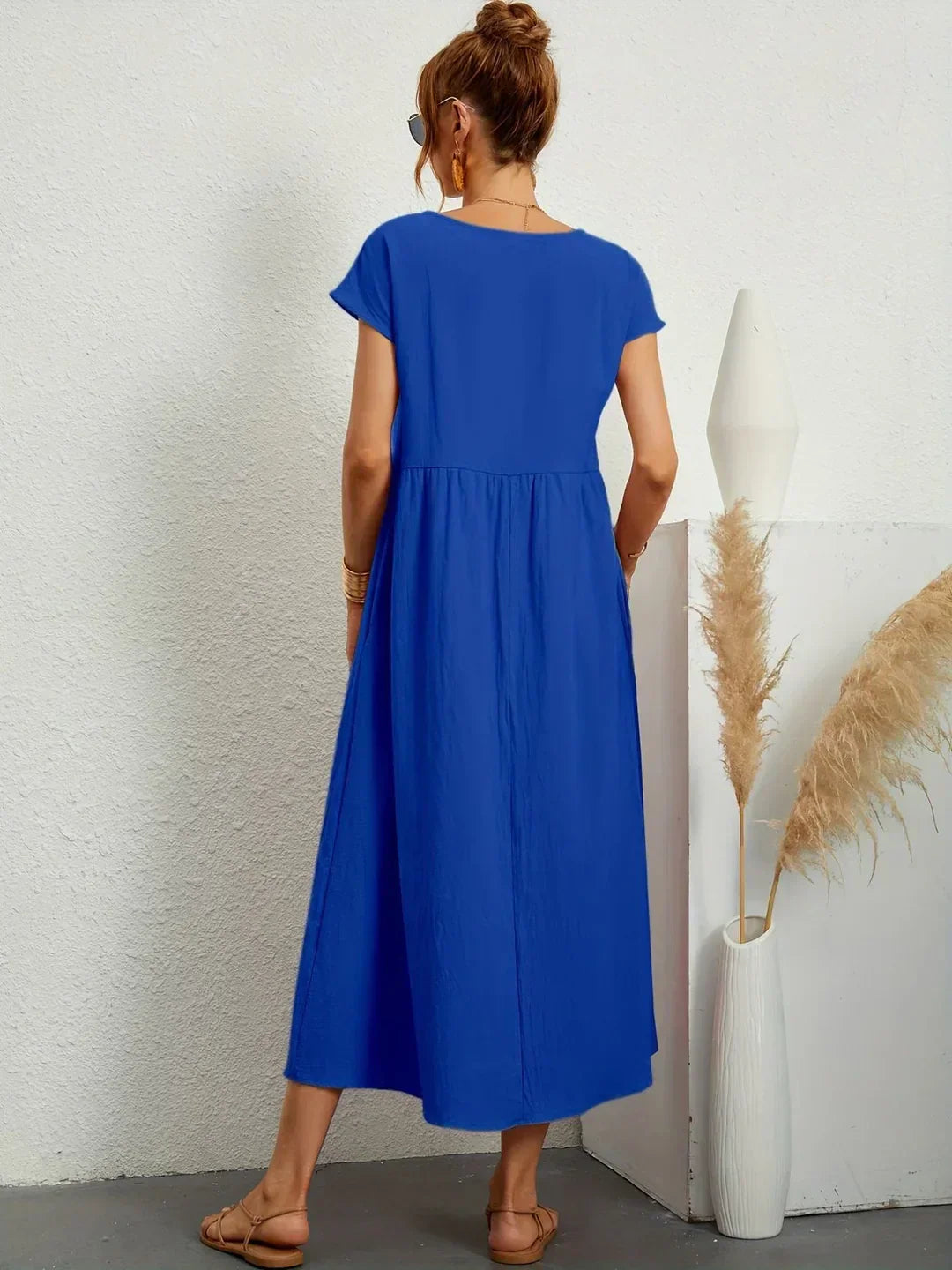 Mirla | Casual Elegant Bomull och Linneklänning-Eva Jonsson