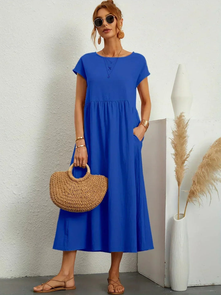 Mirla | Casual Elegant Bomull och Linneklänning-Eva Jonsson