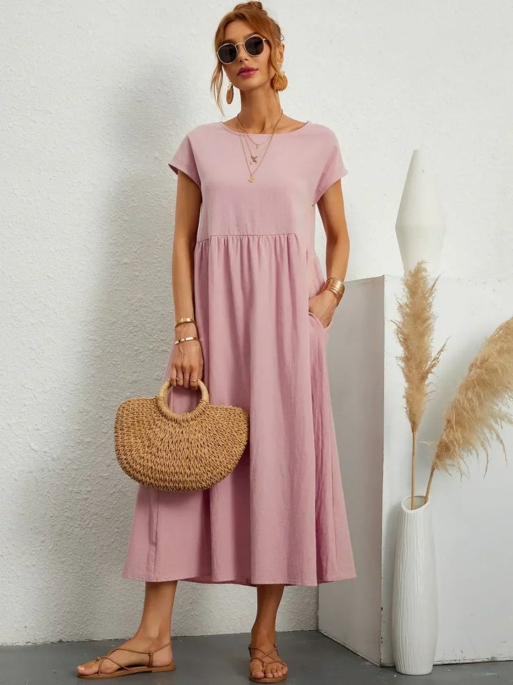 Mirla | Casual Elegant Bomull och Linneklänning-Eva Jonsson