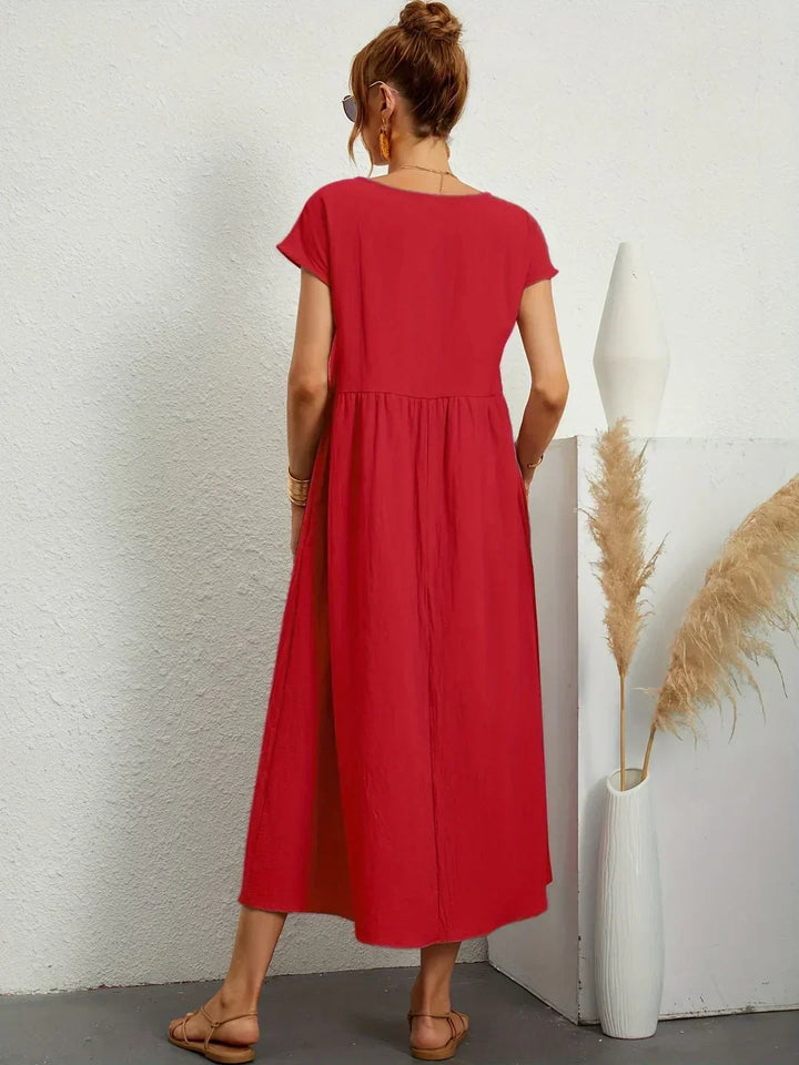 Mirla | Casual Elegant Bomull och Linneklänning-Eva Jonsson