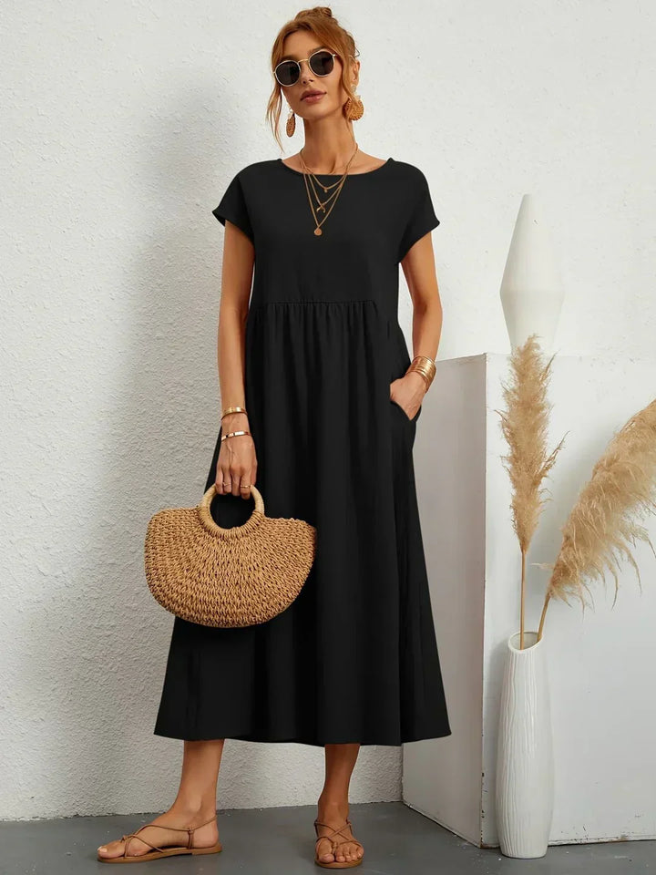 Mirla | Casual Elegant Bomull och Linneklänning-Eva Jonsson