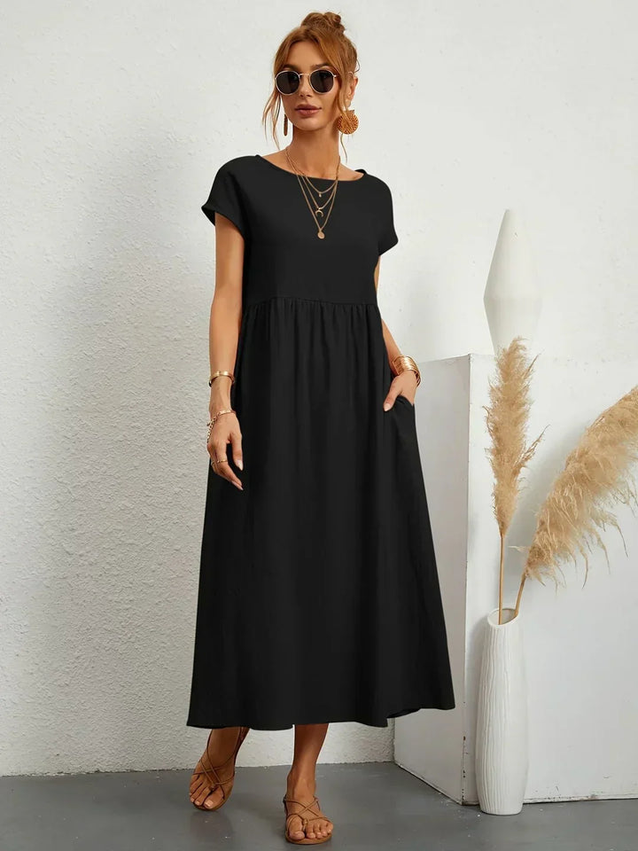 Mirla | Casual Elegant Bomull och Linneklänning-Eva Jonsson